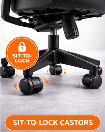 Sit-to-Lock Castors – Office Chair Wheel Set