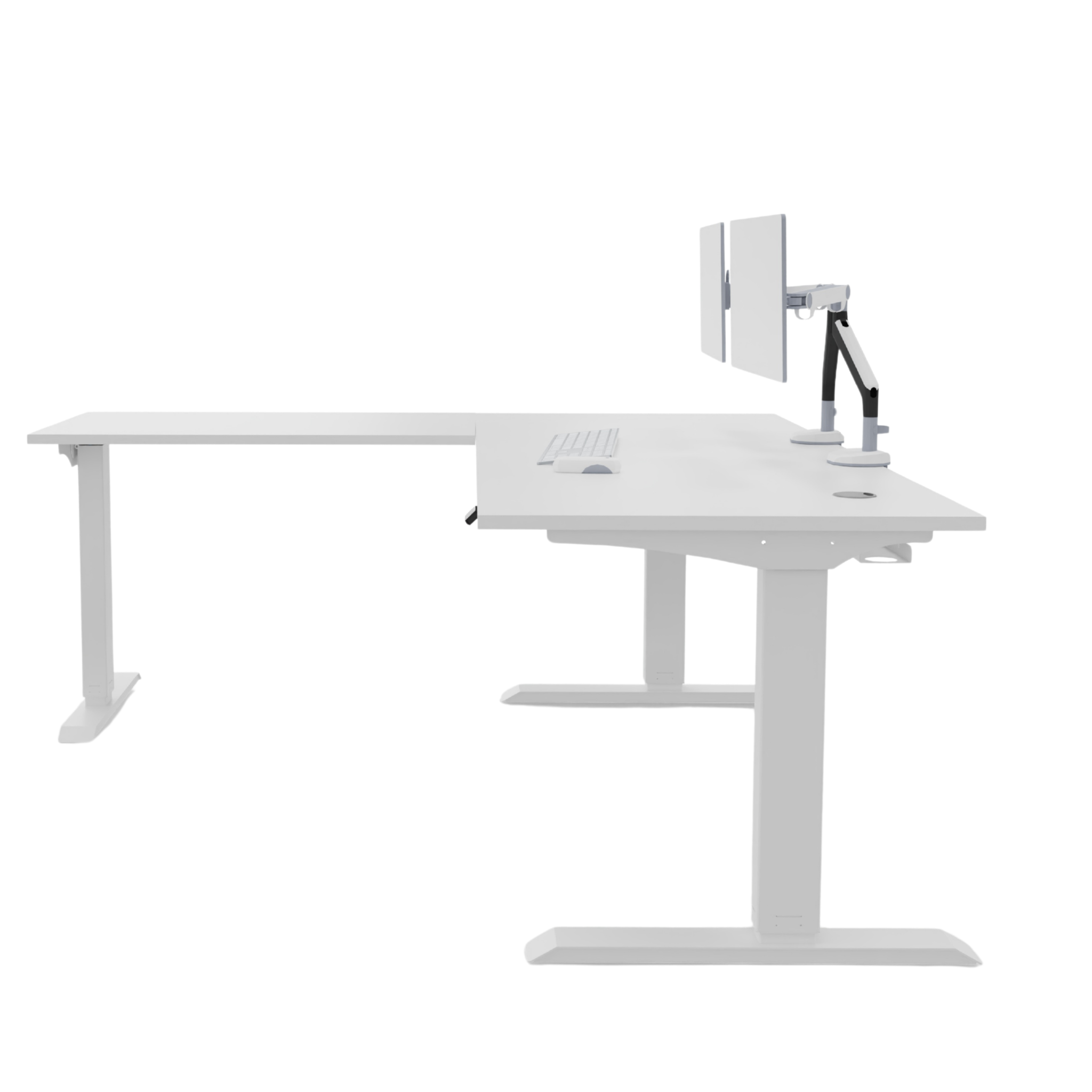 L-Shaped Height-Adjustable Desk (Right-hand extension)