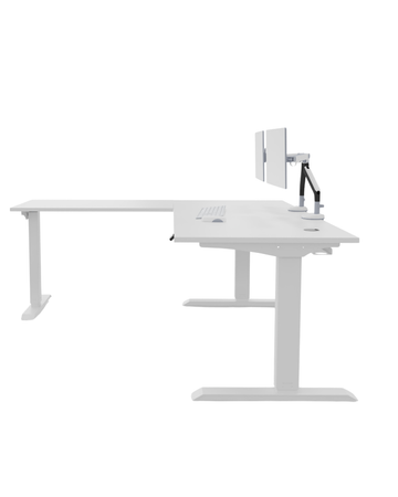 L-Shaped Height-Adjustable Desk
